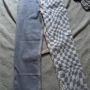 Hollister Checkerboard Two-Tone Denim Jeans - Dark Blue 7R